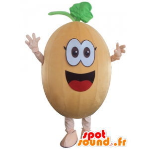 Zucca mascotte, zucca, melone, divertente e sorridente - MASFR24266 - Mascotte di verdure