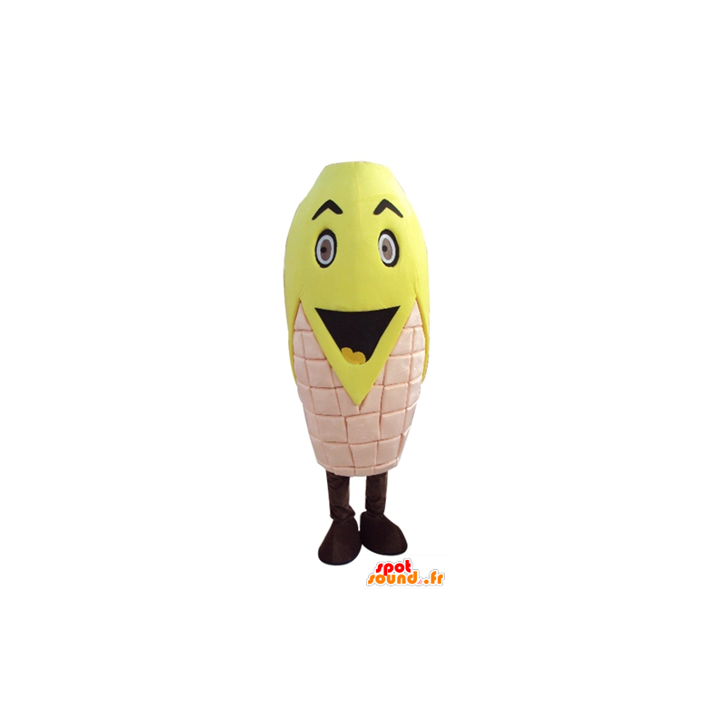 Cob mascotte rosa e giallo grano, impressionante - MASFR24267 - Mascotte di cibo