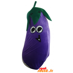 Mascotte d'aubergine géante, violette et impressionnante - MASFR24268 - Mascotte de légumes