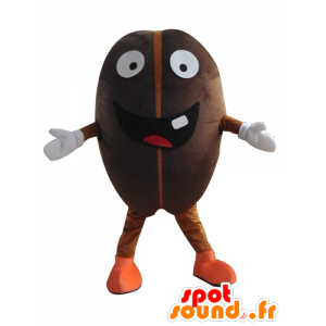 Cacao mascota de frijol, grano de café gigante, alegre - MASFR24270 - Mascota de la fruta