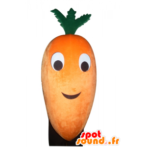 Mascot oransje og grønn gulrot, gigantiske - MASFR24273 - vegetabilsk Mascot