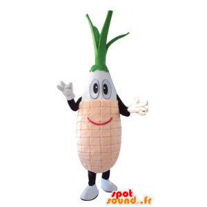 Leek mascotte, witte groente, roze en groen - MASFR24274 - Vegetable Mascot