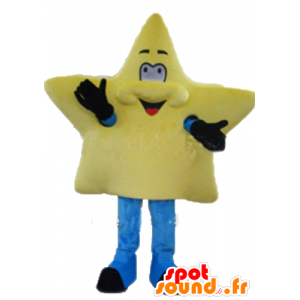 Kæmpe gul stjernemaskot, sød og smilende - Spotsound maskot
