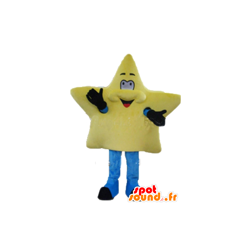 Mascot gigantisk gul stjerne, søt og smilende - MASFR24275 - Ikke-klassifiserte Mascots