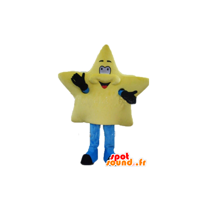 Mascote gigante estrela amarela, bonito e sorrindo - MASFR24275 - Mascotes não classificados