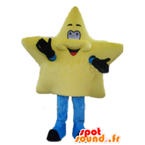 Mascot reusachtige gele ster, schattig en glimlachen - MASFR24275 - Niet-ingedeelde Mascottes