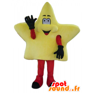 Maskot obří žlutá hvězda, roztomilý a usměvavý - MASFR24276 - Neutajované Maskoti