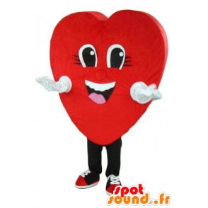 Maskotti punainen sydän, jättiläinen ja hymyilevä - MASFR24280 - Mascotte Saint-Valentin