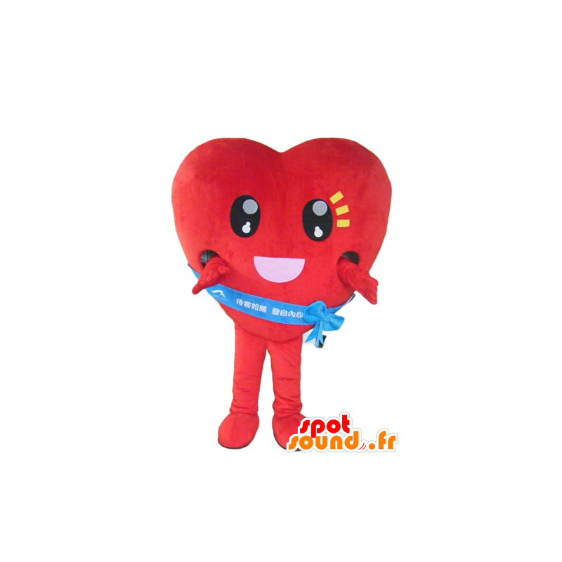 Mascot red heart, giant and touching - MASFR24282 - Valentine mascot