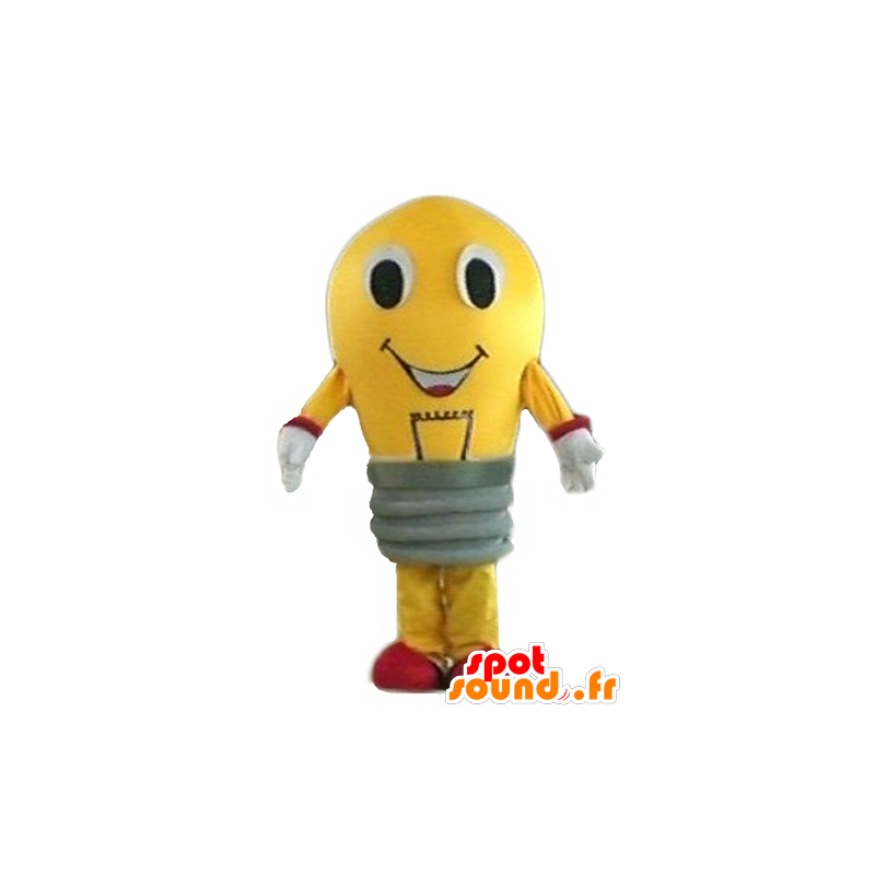 Gele lamp mascotte en rode reus - MASFR24283 - mascottes Bulb