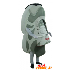 Sapato mascote, branco e cinza gigante de basquete - MASFR24284 - objetos mascotes