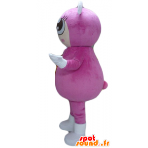 Mascotte de fille, avec une combinaison rose avec 2 oreilles - MASFR24285 - Mascottes Garçons et Filles