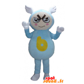 Mascote Boy no equipamento azul, com asas em sua cabeça - MASFR24286 - Mascotes Boys and Girls