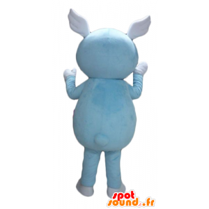 Jongen mascotte in blauwe outfit, met vleugels op zijn hoofd - MASFR24286 - Mascottes Boys and Girls