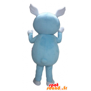 Jongen mascotte in blauwe outfit, met vleugels op zijn hoofd - MASFR24286 - Mascottes Boys and Girls