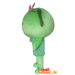 Mascotte Mädchen mit Zöpfen, grüne Puppe, Riesen - MASFR24287 - Maskottchen-jungen und Mädchen