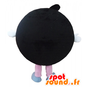 Mascotte d'Oréo, de gâteau noir, tout rond - MASFR24291 - Mascottes de patisserie