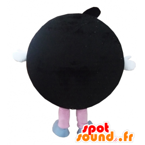 Mascotte d'Oréo, de gâteau noir, tout rond - MASFR24291 - Mascottes de patisserie