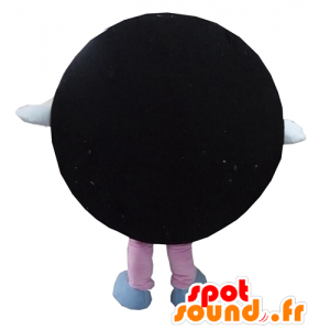 Mascot Oreo, zwart en blauw cake rond en lachend - MASFR24292 - mascottes gebak