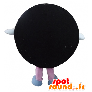 Mascot Oreo, schwarz und blau Kuchen, rund und lächelnd - MASFR24292 - Maskottchen von Backwaren