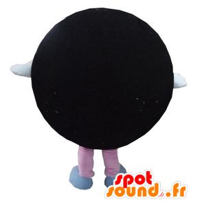 Mascot Oreo, sort og blå kage, rund og smilende - Spotsound