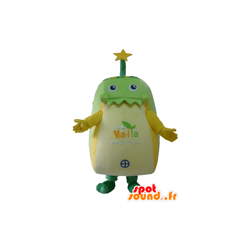 Green man mascot, yellow peas, giant - MASFR24294 - Mascots unclassified