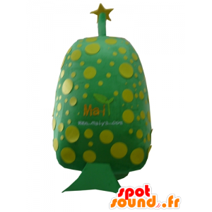 Mascotte de bonhomme vert, à pois jaunes, géant - MASFR24294 - Mascottes non-classées