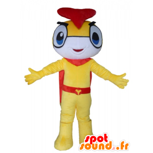 Mascot insekt, snømann, gult, hvitt og rødt - MASFR24295 - Ikke-klassifiserte Mascots