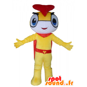 Mascot εντόμων, χιονάνθρωπος, κίτρινο, λευκό και κόκκινο - MASFR24295 - Μη ταξινομημένες Μασκότ