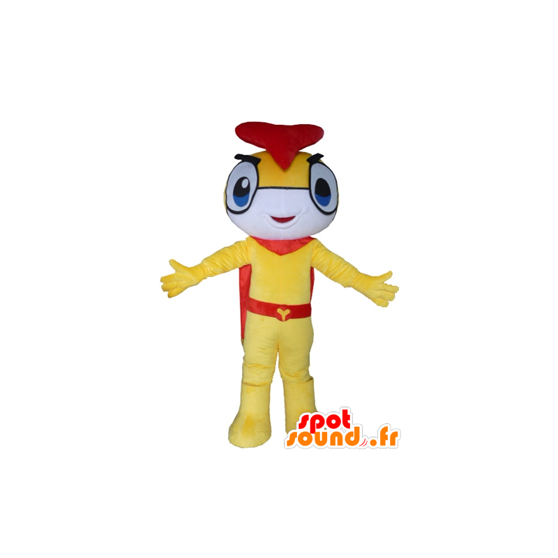 Insektmaskot, snemand, gul, hvid og rød - Spotsound maskot
