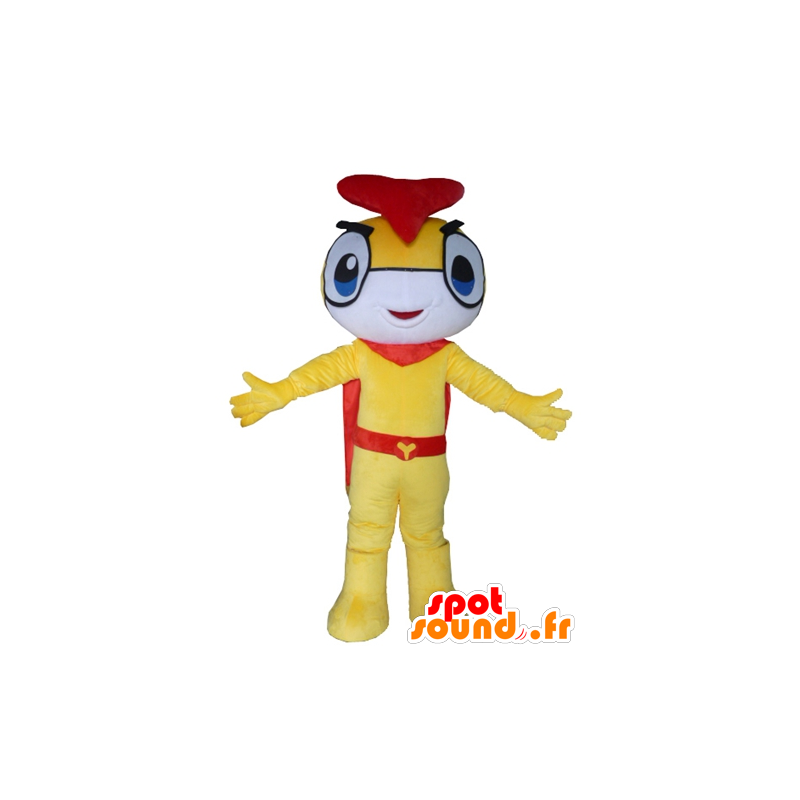 Mascot inseto, boneco, amarelo, vermelho e branco - MASFR24295 - Mascotes não classificados