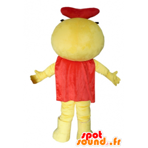Mascot εντόμων, χιονάνθρωπος, κίτρινο, λευκό και κόκκινο - MASFR24295 - Μη ταξινομημένες Μασκότ
