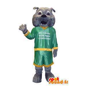 Gray bulldog mascot. Costume bulldog - MASFR006654 - Dog mascots