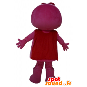 Mascotte de bonhomme rose, avec les yeux bleus et un béret - MASFR24296 - Mascottes non-classées