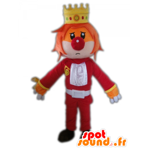 King maskot med krone og klovnæse - Spotsound maskot kostume
