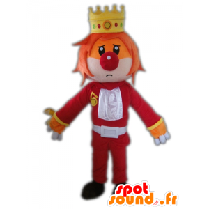 Koning mascotte, met een kroon en een clown neus - MASFR24297 - Human Mascottes