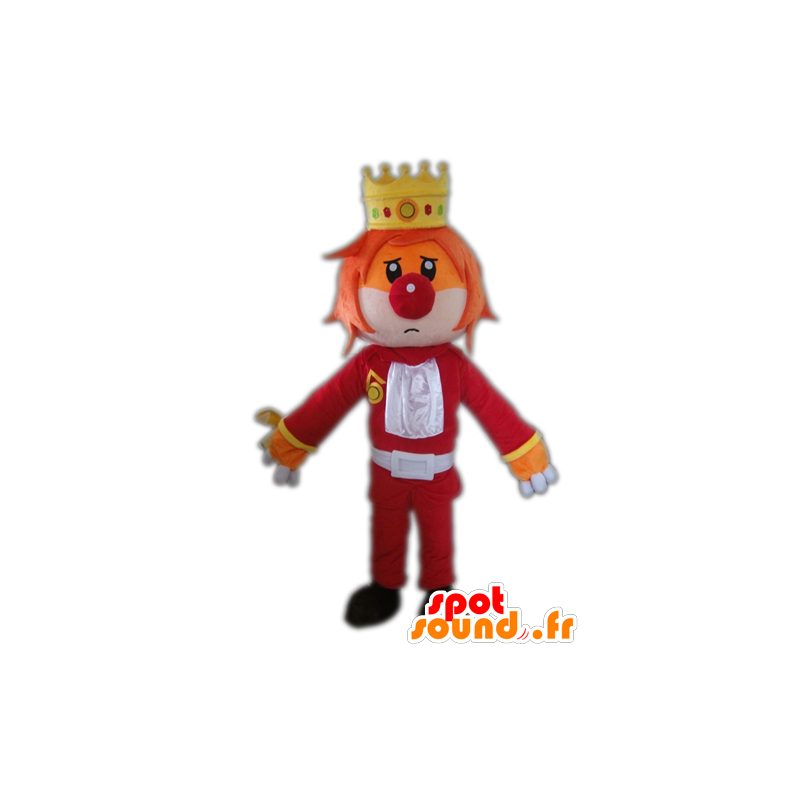 Re mascotte con una corona e un naso da clown - MASFR24297 - Umani mascotte