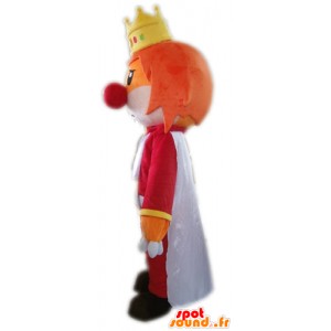King maskot med krone og klovnæse - Spotsound maskot kostume