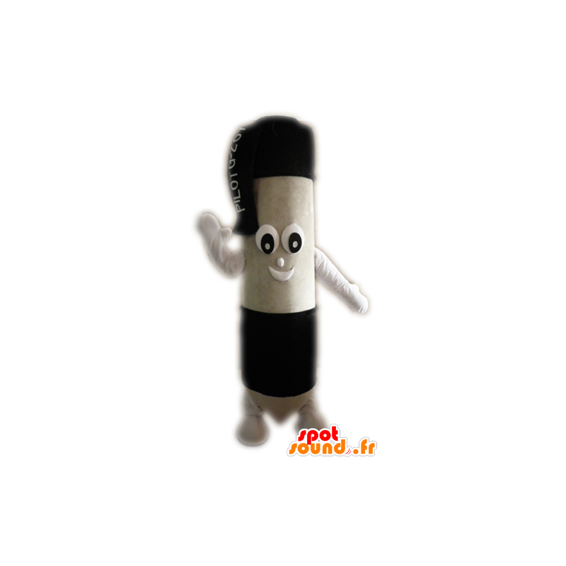 Mascotte de stylo bille noir et blanc, géant - MASFR24298 - Mascottes Crayon