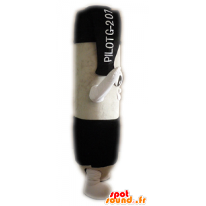 Ballpoint pen mascot black and white giant - MASFR24298 - Mascots pencil