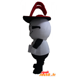 Blanco y negro mascota del conejo, con un sombrero de copa - MASFR24299 - Mascota de conejo