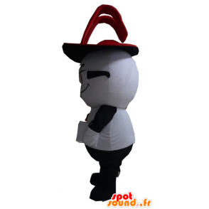 Blanco y negro mascota del conejo, con un sombrero de copa - MASFR24299 - Mascota de conejo