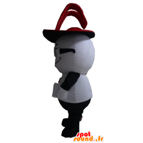 Mascotte del coniglio bianco e nero, con un cappello a cilindro - MASFR24299 - Mascotte coniglio