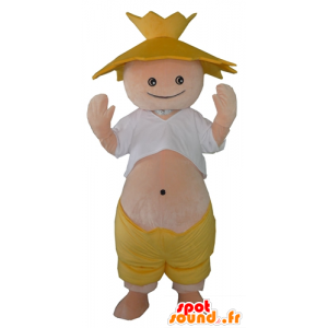 Farmer's mascot, a farmer with a straw hat - MASFR24302 - Human mascots