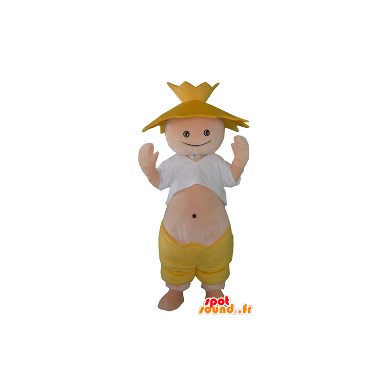 Boer mascotte, een boer met een strooien hoed - MASFR24302 - Human Mascottes