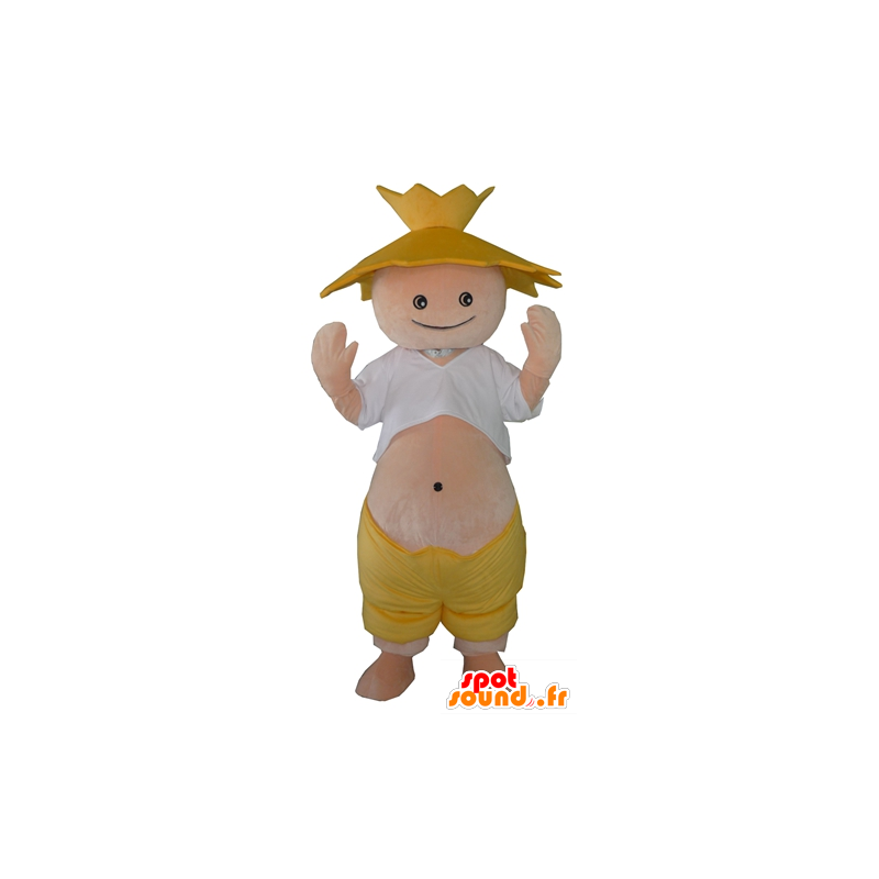 Farmer's mascot, a farmer with a straw hat - MASFR24302 - Human mascots