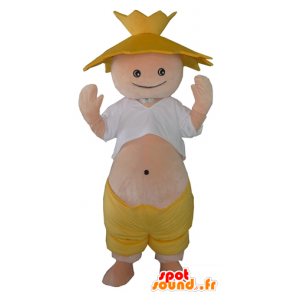 Agricultor mascote, um fazendeiro com um chapéu de palha - MASFR24302 - Mascotes humanos