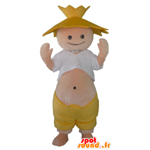 Farmer's mascot, a farmer with a straw hat - MASFR24302 - Human mascots