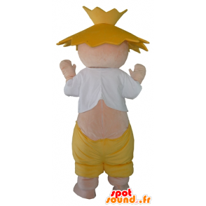 Farmer's mascot, a farmer with a straw hat - MASFR24302 - Human mascots