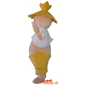 Farmer's mascot, a farmer with a straw hat - MASFR24302 - Human mascots